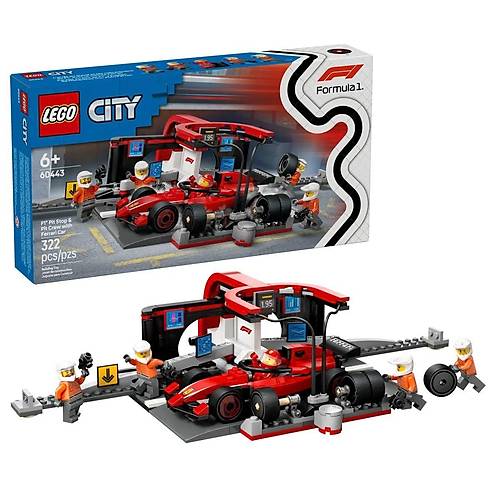 60443 Lego City Ferrari F1 Pit Stop ve Pit Ekibi 322 par�a +6 ya�