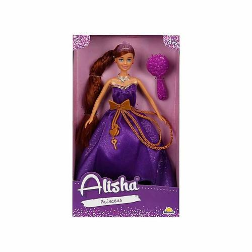 0835 SUN-RST-SIS-MNK Alisha Prenses Uzun Sa�l� Aksesuarl� Bebek Set 29 cm 3renk -Sunman