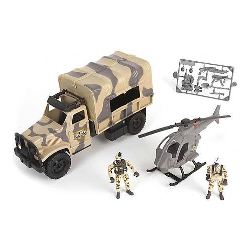 45054 Sesli ve I��kl� Soldier Force Askeri Kamyon Oyun Seti -Sunman