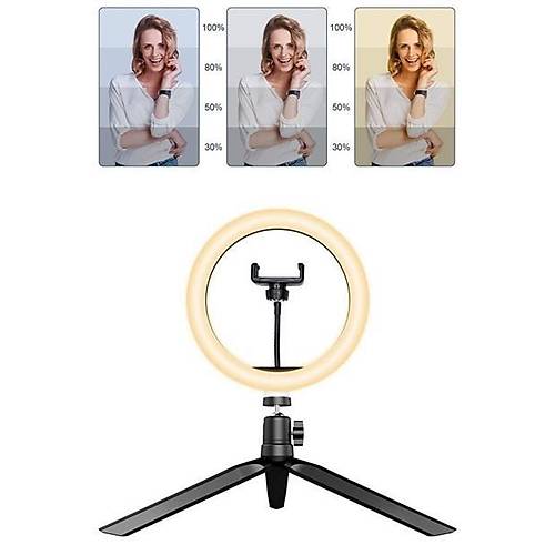 BUFFER 10in 26cm Youtube Instagram Tiktok Selfie  Stdyo Video Fotoraf Ring Light  Tripod Led Hal