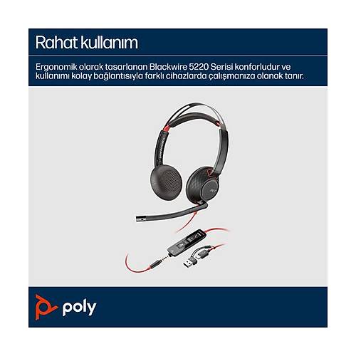 Poly BW 5220 USB-C HS +3.5mmP +USB-C/A