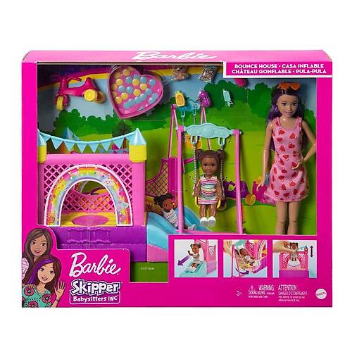 HHB67 Barbie  Bebek Bak�c�s� Skipper Oyun Evi Seti