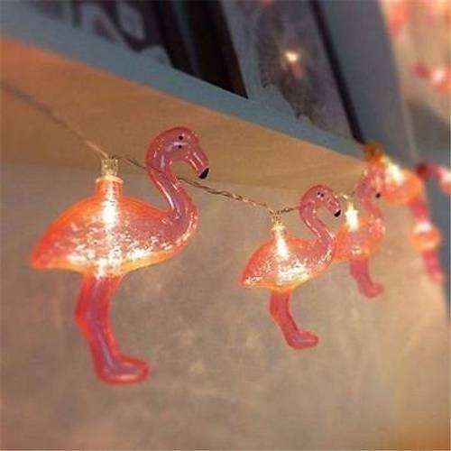 BUFFER 10lu Pilli Led Flamingo Dekoratif Ik Zinciri Aydnlatma 1,5 Mt