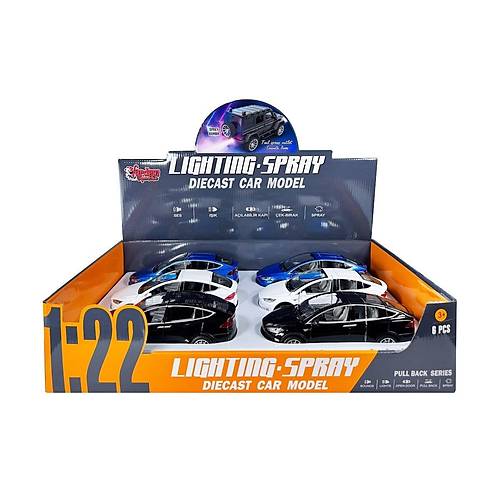 HCL-511A �ek B�rak 1:22 Sesli Ve I��kl� Buharl� Tsl Metal Araba -Vardem Oyuncak