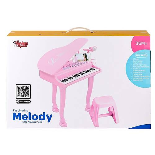 BAO-1403 0213  Mikrofonlu 37 Tu�lu Mp3 �alar B�y�k Pembe Piyano