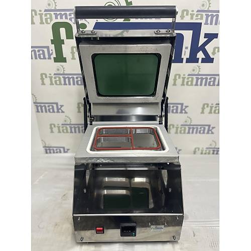 Komple Paslanmaz Tabak Kapatma Makinesi ikinci El 3 Blmeli Catering Yemek Paketleme Makinesi