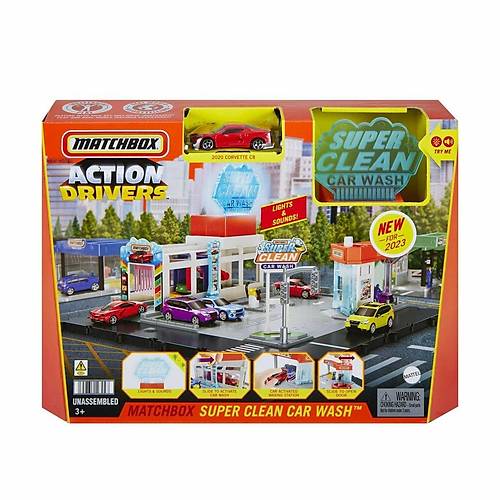HNJ54 Matchbox Aksiyon Srcleri Sper Oto Ykama Oyun Seti