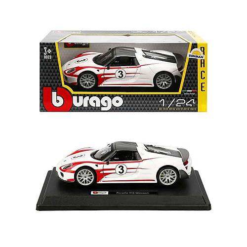 28009 Burago Porsche 918 Spyder 1:24 Model Araba -Sunman
