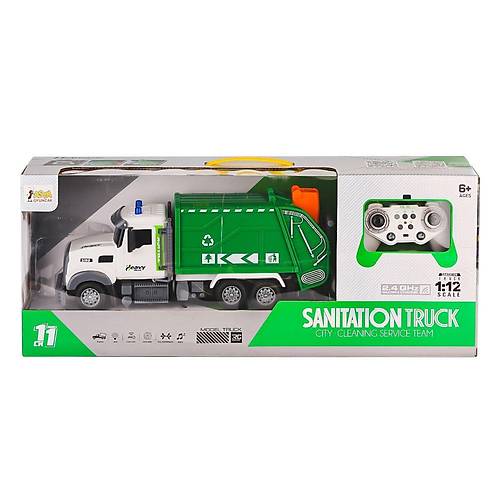 A8196-QH9003-1-2 Kumandal� Sesli ve I��kl� ��p Kamyonu 1:12-Asya Oyuncak