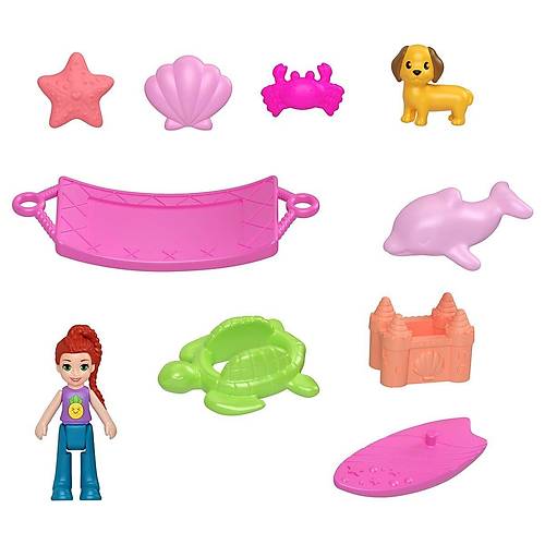 JFV00 Polly Pocket Ananas K�pek�ik Plaj� Mini Oyun Seti