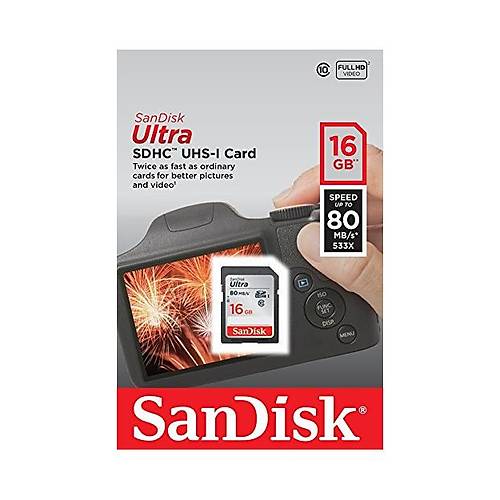 SanDisk Ultra SDHC 16GB 80MB/s Class 10 UHS-I