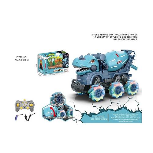 YJ-078-3 1:14 Uzaktan Kumandal� Full Fonksiyon 2.4G Dinozor Beton Mikseri -Vardem