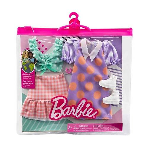 GWF04 Barbie'nin K�yafet Koleksiyonu 2'li Paketler / +3 ya�