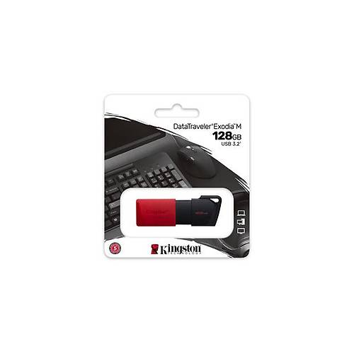 128GB USB 3.2 Gen 1 DataTravelerExodia M (Black + Red)