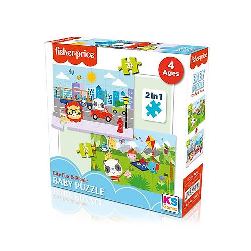 FP 13407 Fisher Price Baby Puzzle City Fun Picnic 2In1