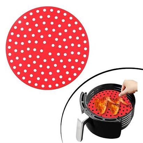 BUFFER Renkli Isya Dayankl Ykanlabilir Silikon Frn Ve Airfryer Yuvarlak Piirme Mat 20 Cm