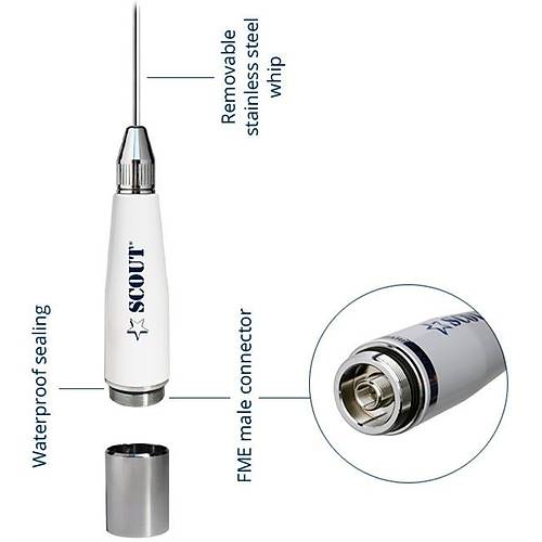 SCOUT -QUICK 3- VHF ANTEN, PASL.ELK 1.1 MT