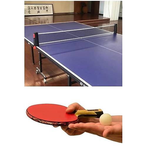 BUFFER Masa Tenisi Spor ve Eitim Seti Tm Masalara Uyumlu Portatif File ve Ping Pong Ekipmanlar