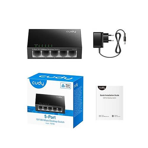 CUDY 5-Port 10/100 Mbps Metal Switch