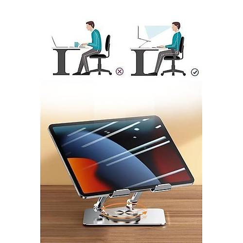 BUFFER 360 Derece Dnebilen Ykseltilmi Masast Ayarlanabilir  Metal Tablet Stand