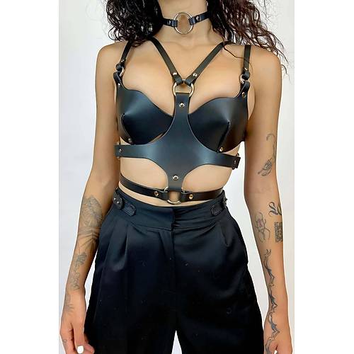 Deri Styen, Choker ve Gs Harness, Tarz Festival Giyim rnleri - APFT1296