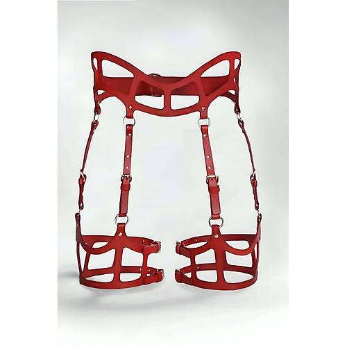 Seksi Deri Jartiyer Harness, Gotik Jartiyer Harness - APFT1158