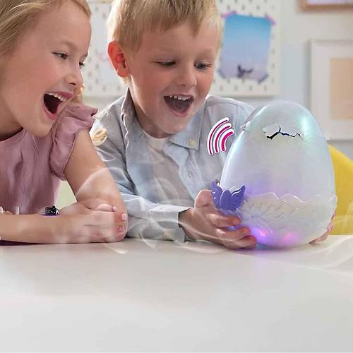 69282 SUN- Sesli ve Ikl Hatchimals Alive Mystery Hatch Draggle nteraktif Pelu Srpriz Yumurta