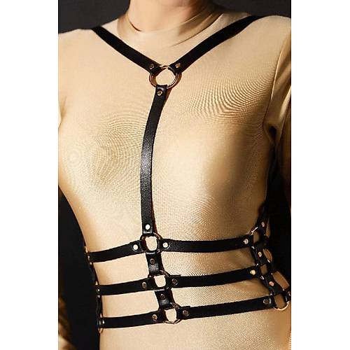 Gs Ak zel Tasarm Deri Fantazi Harness Bstiyer 1078