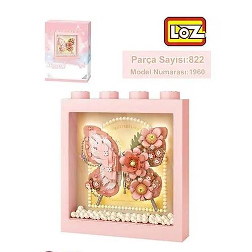 LZ-1960 LOZ PEMBE KELEBEK �ER�EVE 822 PAR�A BLOCK OYUNCAK