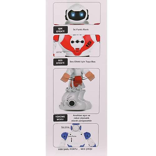 GGE-606-29 Kumandal� I��kl� Dans�� �nteraktif Robot -Vardem Oyuncak