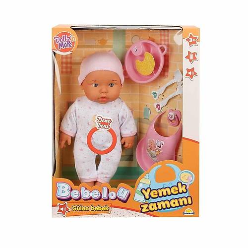 030021 Sunman, Bebelou Yemek Zaman Sesli Bebek Seti 35 cm / +3 ya