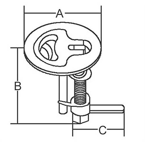 Gmme kulp, plastik. Beyaz 64mm