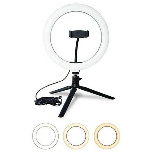 BUFFER 10in 26cm Youtube Instagram Tiktok Selfie  Stdyo Video Fotoraf Ring Light  Tripod Led Hal