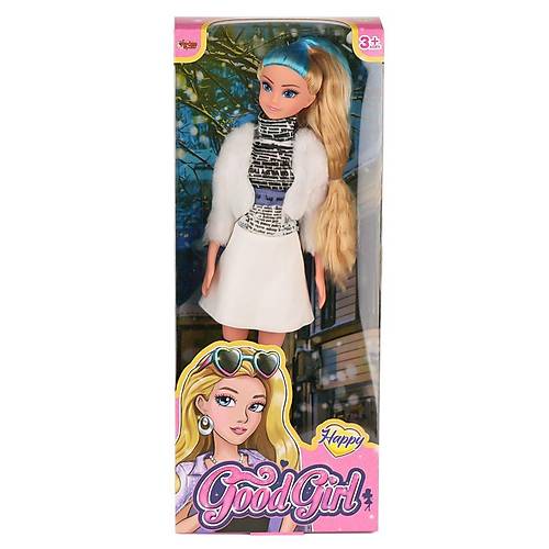 WG-115521  Ceketli �izmeli Renkli Sa�l� Bebek 29 cm -Vardem Oyuncak