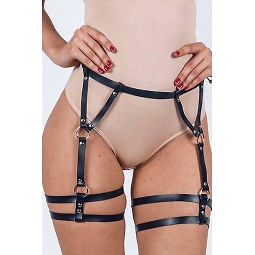 Deri ift Sral Fantazi Harness Jartiyer 1127