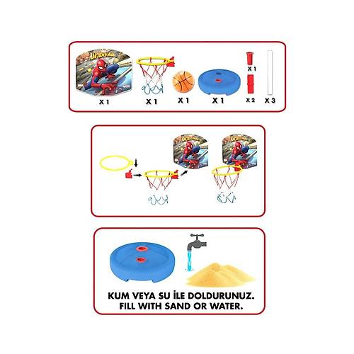 03653 Spiderman K���k Ayakl� Basketbol Potas� -Fentoys