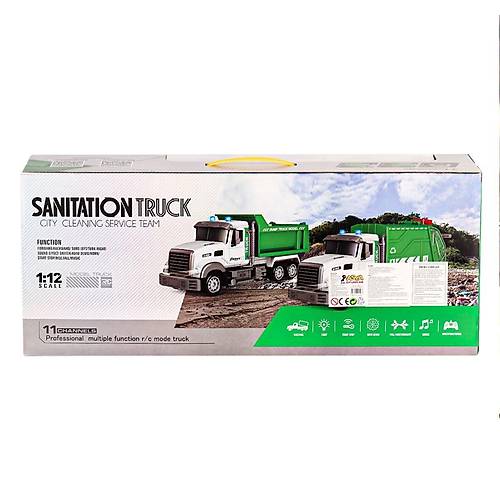 A8196-QH9003-1-2 Kumandal� Sesli ve I��kl� ��p Kamyonu 1:12-Asya Oyuncak