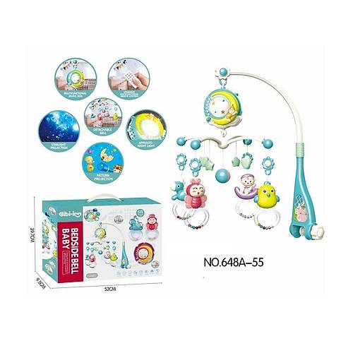 BIB-648A-55 -Vardem Ikl Mzikli Kumandal Mavi Bebek Dnencesi