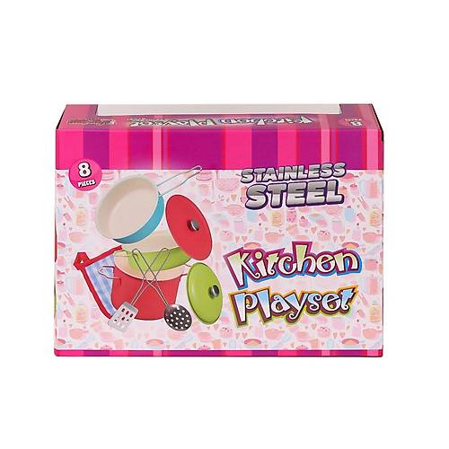 1818-7A Emaye Tencere 8 Par�a Pembe -Vardem Oyuncak