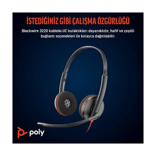 Poly BW 3220 Stereo USB-C HS +USB-C/A