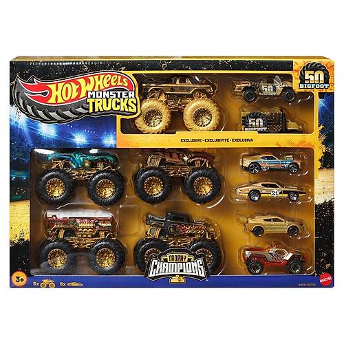 JDW07 Hot Wheels Monster Trucks Bigfoot Trophy �ampiyonlar� Araba ve Kamyon �okl