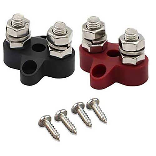 DUAL TERMINAL STUD M8-LINKED SET (1 RED/ 1 BLACK)