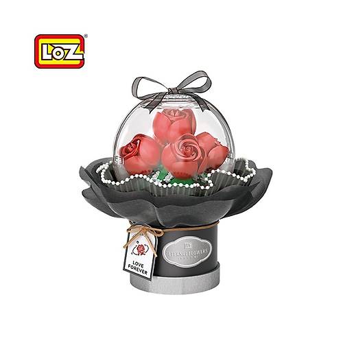 LZ-1300 LOZ LEDL� KIRMIZI G�L BUKET� 305 PAR�A BLOCK OYUNCAK