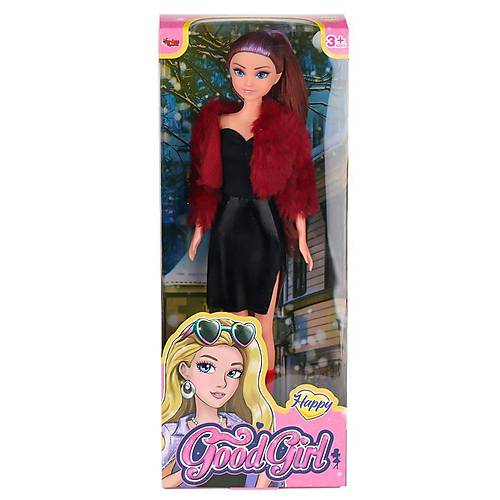 WG-115521  Ceketli �izmeli Renkli Sa�l� Bebek 29 cm -Vardem Oyuncak