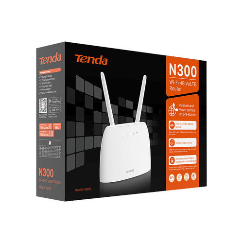 TENDA 4G06 N300 Wi-Fi 4G VoLTE Router