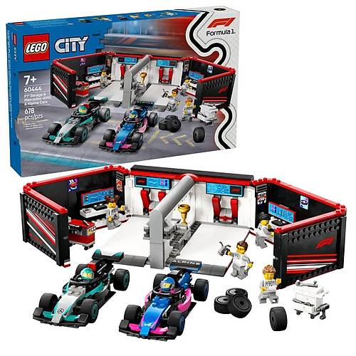 60444 Lego City F1 Garaj ve Mercedes-AMG ve Alpine Arabalar 678 para +7 ya