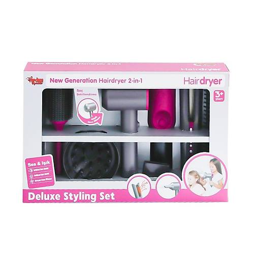 HUA-1019 Sesli ve I��kl� 2IN1 L�ks Sa� �ekillendirici Set -Vardem Oyuncak