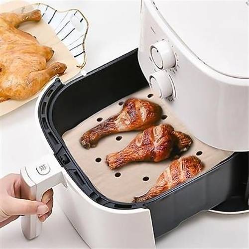 100 Adet Air Fryer Piirme Kad Tek Kullanmlk Hava Fritz Yapmaz Yal Kat Delikli  Model