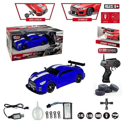 HB-SC16A02 Kumandal� 4x4 Drift Araba I��kl� ve Buharl� Nsn -Vardem Oyuncak