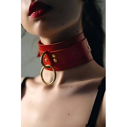 Halka Detayl Geni erit k Deri Choker Tasma - APFT663